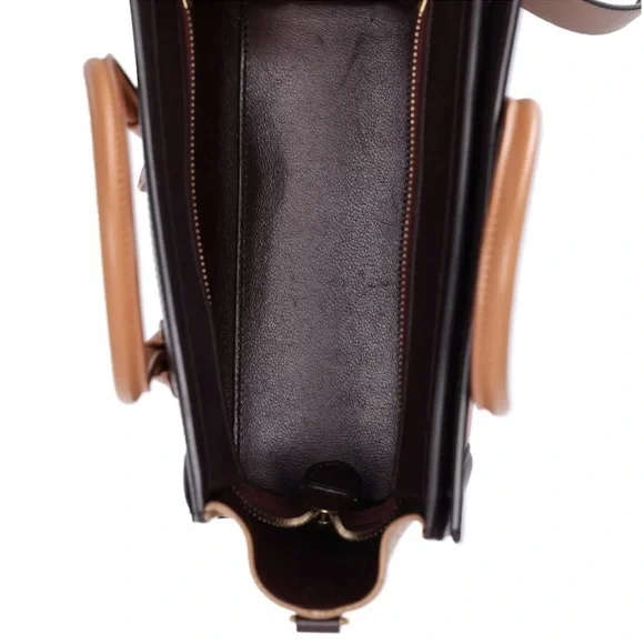 CELINE Luggage Nano Shopper Tote Handbag Pink Beige  Light Brown Colorblock - Picture 14 of 14